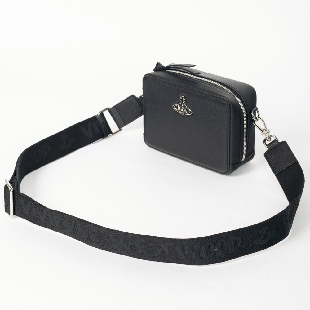 Vivienne Westwood Melih Black Vegan Leather Camera Bag